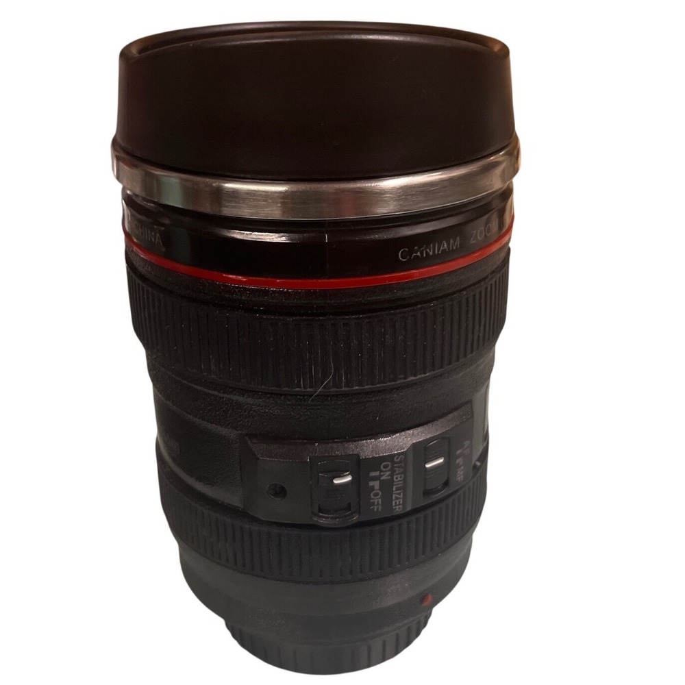 Caniam Camera Lens Travel Mug 24-105mm Replica Insulated Tumbler Black‎ Cup